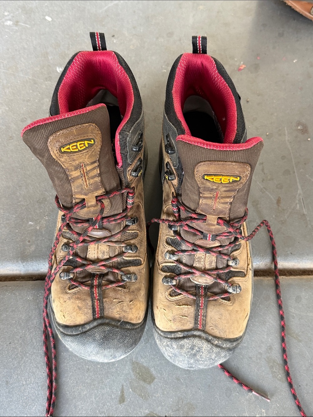 KEEN Steel Toes Brown Lace-Up Boots